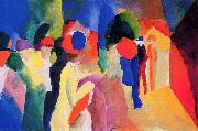 August Macke Mit gelber Jacke oil